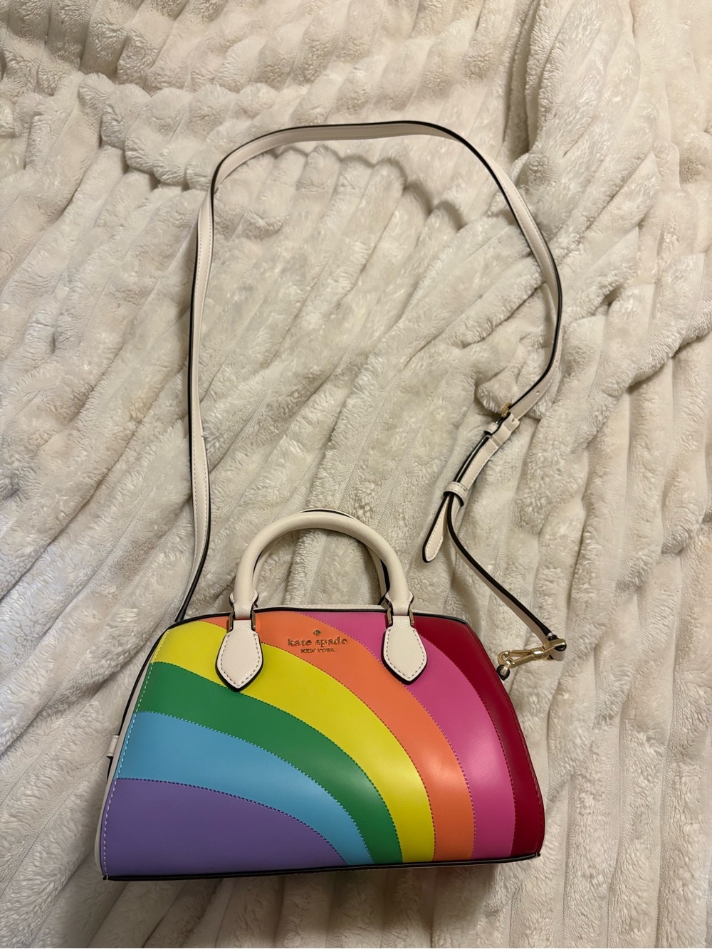 kate spade Rainbow Dome Crossbody Satchel in Multi/White